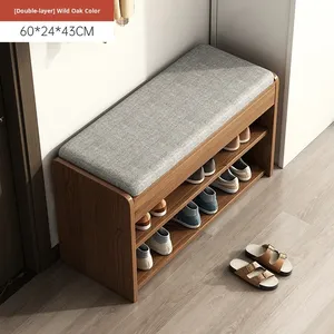 Banco de Madera <span class=keywords><strong>Moderno</strong></span> para el Hogar con Cojines Suaves y Duraderos, con Armarios y Estantes Integrados para Zapatos, para la Entrada o el <span class=keywords><strong>Recibidor</strong></span> - Product Image 6
