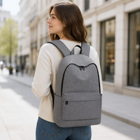 Sac à dos portable personnalisé en polyester durable unisexe avec fermeture éclair, 15 pouces, pour adolescents, étudiants, usage quotidien, voyages et école