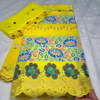 Tissu en dentelle suisse africaine NI.AI avec pierres, ensemble 2-en-1, broderie en coton pour robe de soirée nigériane