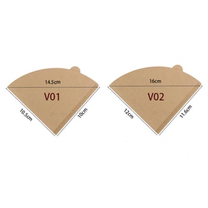 Filtres à café V60 non blanchis, en <span class=keywords><strong>papier</strong></span> brun naturel en forme de cône pour <span class=keywords><strong>cafetière</strong></span> à <span class=keywords><strong>filtre</strong></span>, forme en V - Product Image 3