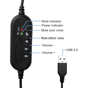 หูฟังคอมพิวเตอร์แบบด้านเดียวชุดหูฟัง USB พร้อมไมโครโฟนแบบยืดหยุ่น<span class=keywords><strong>270</strong></span>องศา - Product Image 6