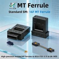 Ferrule MT monomode 16 cœurs moulée avec précision pour transceiver optique cohérent dans l'infrastructure 5G et l'informatique de pointe (PPS MT Ferrule)