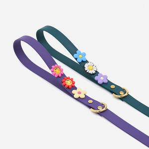 Correa de PVC impermeable de cuerda de perro mascota personalizada de alta calidad de lujo con dijes de bricolaje - Product Image 2