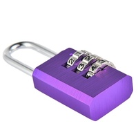 Cadenas de sécurité en aluminium personnalisable violet avec serrure à code