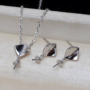 Wenchi S925 Silver <b>Sunflower</b> Snowflake Pendant Female Earnail Pearl <b>Ring</b> Set DIY Empty Stand Semi Finished Jewelry Components - Product Image 2