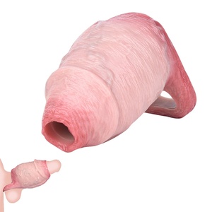 Funda de silicona gruesa y hueca para pene, realista, para una eyaculación potente y duradera, venta al por mayor, juguetes sexuales para parejas. - Product Image 1