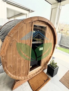 เครื่องทำไอน้ำทรงถังสำหรับผู้ใช้สูงอายุสามารถเข้าถึงได้ใช้งานกลางแจ้ง2คนฟังก์ชั่นไอน้ำแบบแห้งหมุนวนสีแดงซีดาร์ - Product Image 3