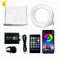 Kit de plafonnier étoilé pour voiture YD, fibre optique, 16W RGBW, 13 couleurs, 12V, contrôle par application, télécommande RF, synchronisation musicale, éclairage LED étoilé pour plafond de voiture