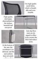 Chaise de bureau ergonomique moderne en maille avec cadre en acier inoxydable, hauteur réglable, accoudoirs fixes - Vente directe d'usine pour le bureau à domicile