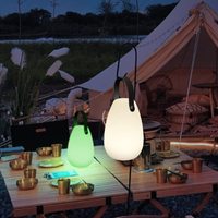 Lanterne cylindrique moderne, lampe de table LED RGB sans fil rechargeable portable, étanche en PE pour une utilisation intérieure/extérieure pour hôtel