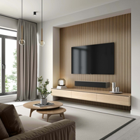 Panneau mural et de plafond en MDF avec placage bois, flexible, moderne, insonorisant et décoratif pour la maison