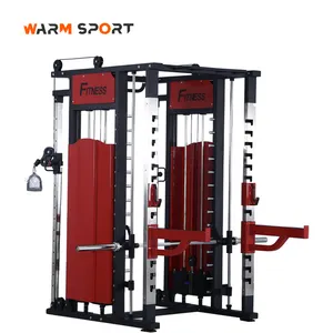 Sıcak satış ticari spor salonu ekipmanı ev egzersiz çoklu fonksiyon eğitim Smith makinesi güç rack'i ağırlık yığını ile