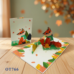 Meilleures ventes, design personnalisé, tendance du moment, carte pop 3D, automne, artisanat en papier fait main, cadeaux, impression offset, Vietnam - Product Image 4