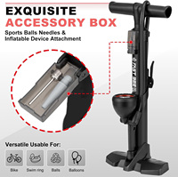 FAST BEE 300 PSI Steel Hand Bike Pump Schrader/Presta/Dunlop Valve External Gauge Waterproof Durable for Road/MTB/City Bikes