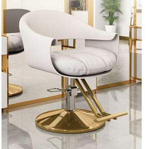Barbershop Chair Hair Salon Gold Stainless Steel Hair Perm Lift Chair Hair Stylist Cutting <b>Stool</b> - Product Image 3