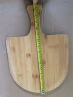 Planche à découper ronde en bois de bambou avec poignée pour four, gril et barbecue,