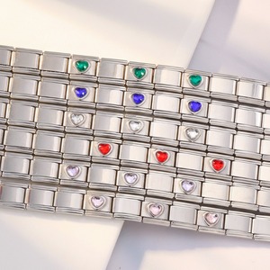 <strong>Italian</strong> Charm Module Bracelet Stainless Steel 3 Multi Color Love Simple Combination <strong>Novel</strong> Handmade DIY - Product Image 5