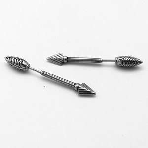 Pendientes de acero de titanio con forma de flecha de yunnique, diseño geométrico, joyería de moda unisex GZYE-1477 - Product Image 2