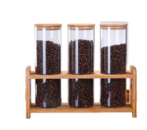 Home Accents Glass Food Storage Jars with Airtight Bamboo Lids,Coffee Bean Storage Containers,Sealed