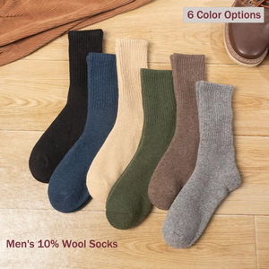 Chaussettes pour hommes en <span class=keywords><strong>laine</strong></span> à 10 %, logo personnalisé, chaussettes thermiques épaisses et résistantes, chaussettes côtelées multicolores pour hommes, vente en gros - Product Image 1