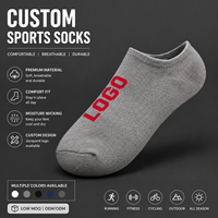 Chaussettes personnalisées OEM à faible MOQ, chaussettes basses jacquard, chaussettes avec logo de marque, chaussettes en coton doux, chaussettes de sport tendance pour marque privée