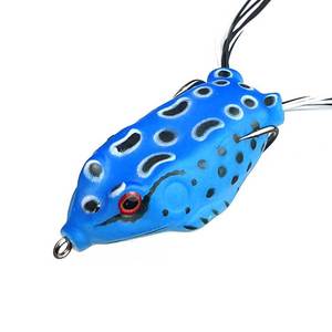 Leurre de pêche en eau douce en forme de <span class=keywords><strong>grenouille</strong></span> souple à longue queue, corps creux en PVC souple, double hameçon - Product Image 4