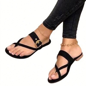 Sandalias Casuales de Verano 2025 para Mujer, con Punta Redonda, Diseño de Espiga, Suela Plana y Tira Ancha - Product Image 4