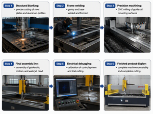 เครื่องตัดวอเตอร์เจ็ท CNC ยี่ห้อ YUANLI แบบ 5 แกน สำหรับตัดหินอ่อน ควอตซ์ แบบไร้รอยต่อ - Product Image 6