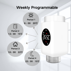 Nouveau régulateur de température <span class=keywords><strong>sans</strong></span> <span class=keywords><strong>fil</strong></span> avec Tuya Smart Life APP Control <span class=keywords><strong>Radiateur</strong></span> Valve Thermostat avec Zigbee Wifi Thermostat - Product Image 3