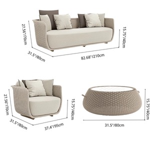 Cadre en aluminium <span class=keywords><strong>haut</strong></span> <span class=keywords><strong>de</strong></span> <span class=keywords><strong>gamme</strong></span> ensembles <span class=keywords><strong>de</strong></span> canapés <span class=keywords><strong>de</strong></span> <span class=keywords><strong>jardin</strong></span> <span class=keywords><strong>de</strong></span> patio extérieur meubles en tissu imperméable pour usage extérieur canapé en tissu <span class=keywords><strong>italien</strong></span> - Product Image 3
