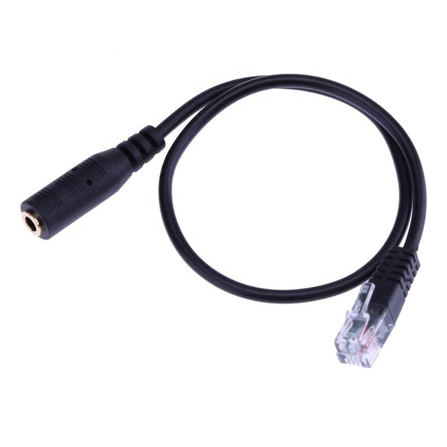 3.5mm Female Stereo Headset Adapter Cable with RJ9 RJ10 Braid Shielding