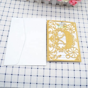 Invitations de Quinceañera découpées au laser avec paillettes, thème carrosse de Cendrillon, pour un 16e anniversaire - Product Image 5