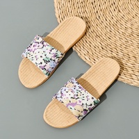Chaussons d'intérieur en mélange de lin respirant et rafraîchissant pour l'été, résistants aux odeurs, légers, pour la personnalisation en petites séries