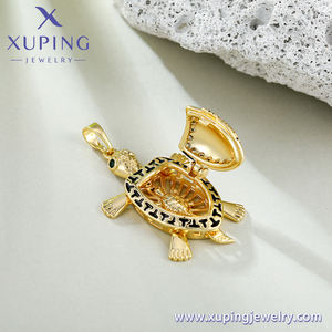 Xuping14k مطلية بالذهب التخصيص لطيف سيدة الحيوان السلحفاة المحيط الشاطئ السلاحف البحرية قلادة القرط قلادة مجموعة المجوهرات - Product Image 4