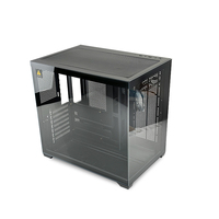 Gabinete de PC Manmu Personalizable Full Tower ATX Micro-ATX Negro Transparente para Juegos de Escritorio con Ventana Lateral y 7 Ranuras de Expansión