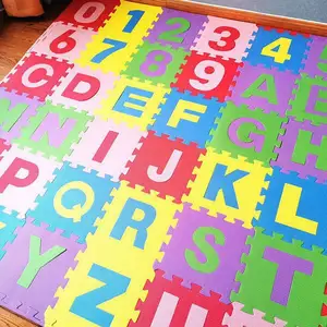 Alfombrillas de juego de espuma EVA para niños, cojines de Interior para decoración de bebés con números y letras, alfombra para gatear, Juguetes