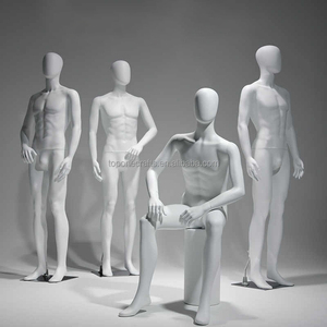 Mannequin masculin réaliste en plastique blanc de plein corps de Chrome hommes sucettes modèle de vêtements masculins de Mannequin musclé - Product Image 1