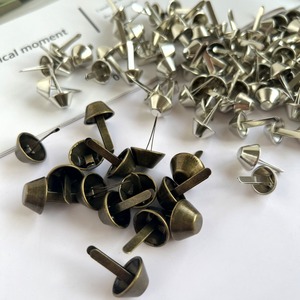 Clou à tête cylindrique Chengyu à deux pattes, 15 mm, en métal, forme circulaire, en acier laminé à froid, plaqué, usage général - Product Image 1