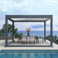 Pergola rétractable en aluminium pour l'extérieur, pergola bioclimatique en aluminium, gazebo à lames orientables, parasol de jardin, pergola imperméable