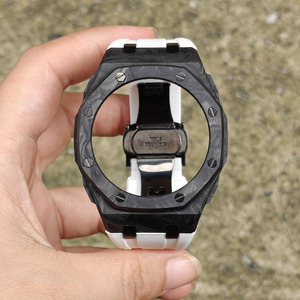 Kit de modification populaire haut de gamme Xinying multicolore 44mm Ga2100 avec boîtier de montre de remplacement en fibre de carbone et bracelet en caoutchouc silicone, compatible avec - Product Image 2