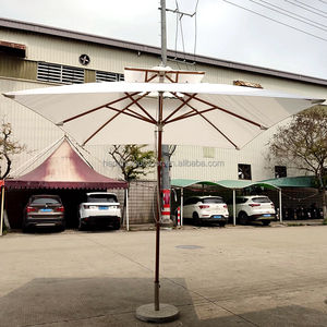 Parapluie d'extérieur en bois massif à poteau central en bois dur à poteau droit Parapluies de villa jardin de loisirs <span class=keywords><strong>parasol</strong></span> de protection UV ensoleillé - Product Image 4