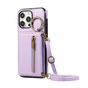 Funda de bolso de hombro cruzado para iPhone 7/8 Plus/X/XR/11/12 Pro/13 <span class=keywords><strong>Mini</strong></span>/14 Plus/15 Promax, funda tipo billetera con cremallera - Product Image 3