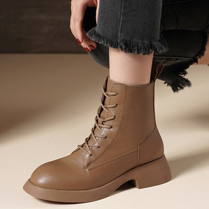 <span class=keywords><strong>Stivali</strong></span> corti in pelle di vitello di primo livello <span class=keywords><strong>stivali</strong></span> Chelsea con suola spessa da <span class=keywords><strong>donna</strong></span> in vera pelle inglese - Product Image 2