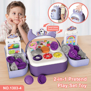 Jeu éducatif pour enfants personnalisé, pâte à modeler colorée, jouet en pâte à modeler, boîte de rangement multifonctionnelle en forme de sac à dos, ensemble de jouets en pâte à modeler - Product Image 2