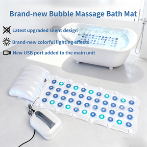 <span class=keywords><strong>Tapis</strong></span> de Bain à Bulles pour <span class=keywords><strong>Spa</strong></span> à Domicile, Jets de Massage Corporel Complet, Lumière Ambiante Multicolore, Conception Antidérapante, Télécommande, Oreiller <span class=keywords><strong>Gonflable</strong></span> pour le Cou - Product Image 2