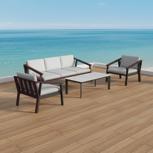 Ensemble <span class=keywords><strong>de</strong></span> canapés <span class=keywords><strong>de</strong></span> patio en aluminium imperméable moderne, meubles d'extérieur, ensemble <span class=keywords><strong>de</strong></span> canapés modulaires <span class=keywords><strong>de</strong></span> <span class=keywords><strong>jardin</strong></span> avec table basse - Product Image 1