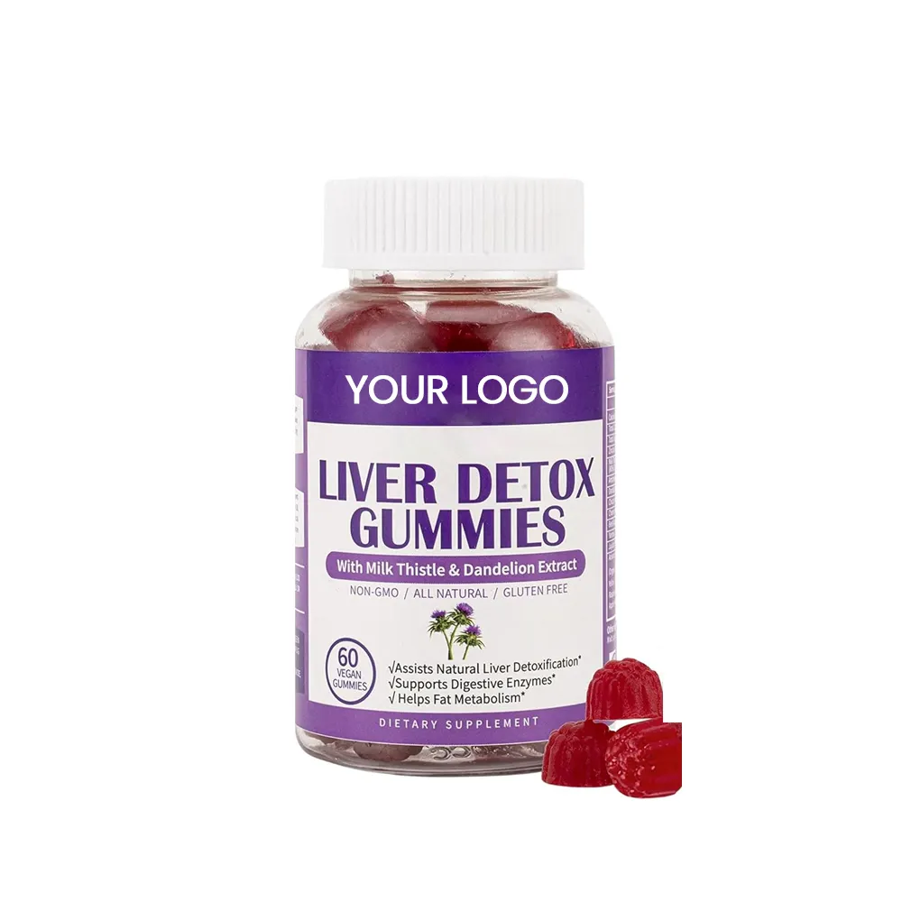 Private Label Factory Wholesale Cleanse & Repair Digestive Enzyme Support Liver Detox Gummies with Milk Thistle