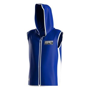 Al por mayor Bata de boxeo sin mangas con capucha para hombre, para entrenamiento de gimnasio, MMA y pasada por el ring, de corte ajustado, con logotipo personalizado, ropa deportiva - Product Image 1