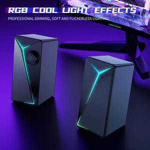Haut-parleur RGB portable USB 2.0, caisson de basses de bureau, alimenté par ordinateur portable, PC, audio, haut-parleurs de jeu pour ordinateur - Product Image 4