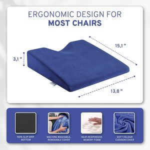 Coussin <span class=keywords><strong>de</strong></span> siège surélevé pour voiture, coussin orthopédique pour <span class=keywords><strong>chaise</strong></span> <span class=keywords><strong>de</strong></span> bureau, soutien lombaire, coccyx et hanches en mousse à mémoire <span class=keywords><strong>de</strong></span> forme - Product Image 5